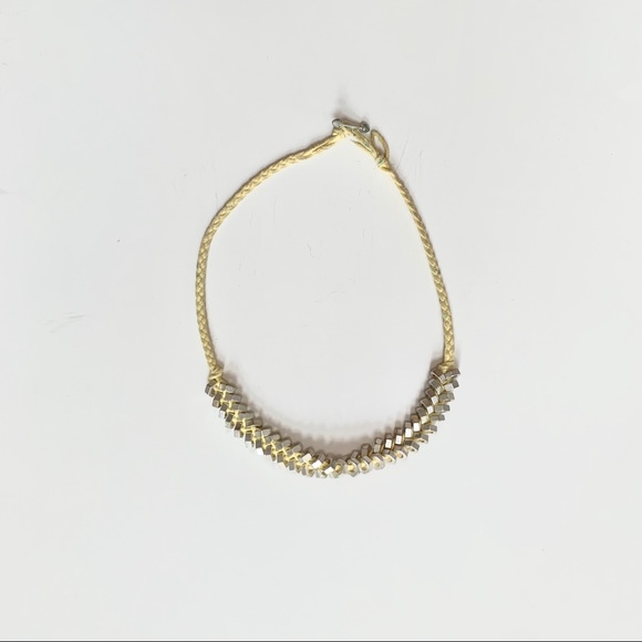 URBAN OUTFITTERS | BOHO GEOMETRIC BOLTS SUEDE WOVEN/KNOTTED UNIQUE NECKLACE - Picture 2 of 5